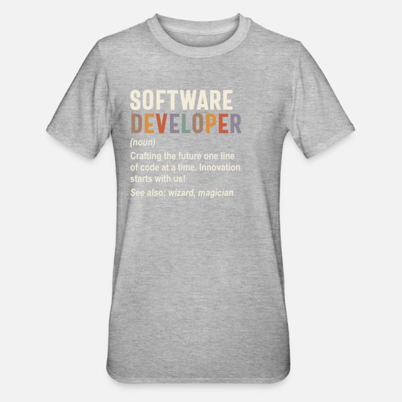 Software Developer - Crafting the Future with Code - Unisex Polycotton T-Shirt - heather grey