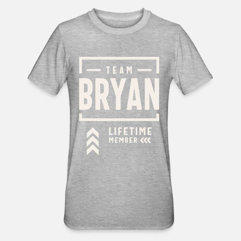 Équipe Bryan Membre à vie Drôle de prénom Bryan - T-shirt polycoton Unisexe - gris chiné
