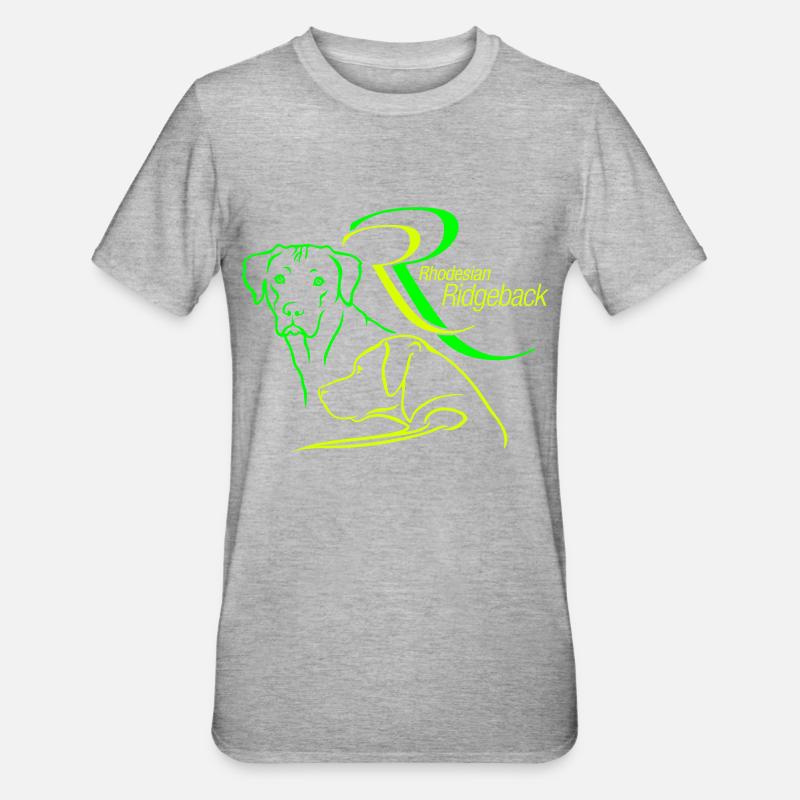 Rhodesian Ridgeback RR - Unisex Polycotton T-Shirt - Grau meliert