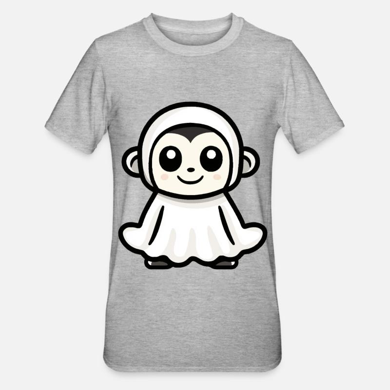 Affe Halloween Comic Geist - Unisex Polycotton T-Shirt - Grau meliert
