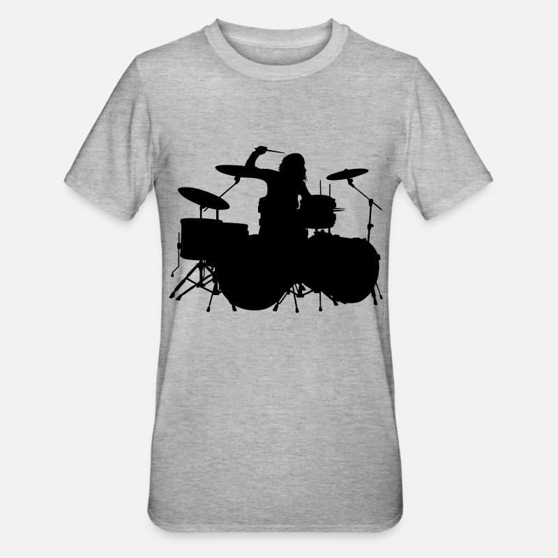 l'évolution de la batteuse - T-shirt polycoton Unisexe - gris chiné