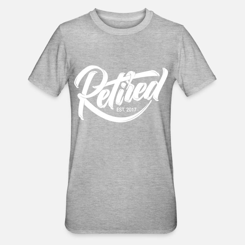Retired EST. 2017 | Cool Logo Design - Unisex Polycotton T-Shirt - heather grey