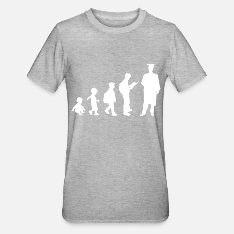 Graduation Evolution - Unisex Polycotton T-Shirt - Grau meliert