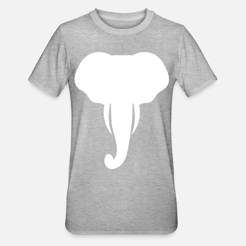 Cool Elephant Head Gift - Unisex Polycotton T-Shirt - heather grey
