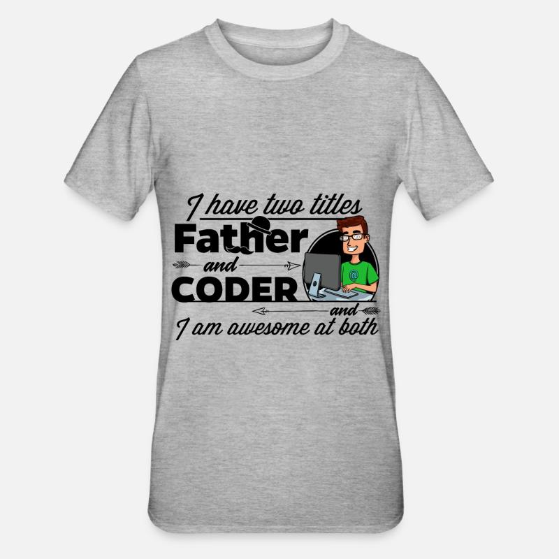 Programmierer und Vater - Unisex Polycotton T-Shirt - Grau meliert
