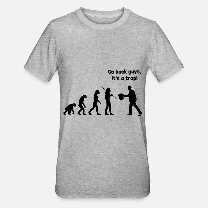 Evolution - go back, it's a - Unisex Polycotton T-Shirt - heather grey