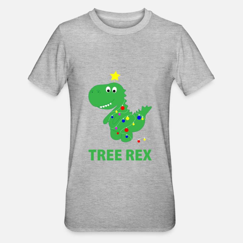 Tree rex gift saying dinosaur - Unisex Polycotton T-Shirt - heather grey