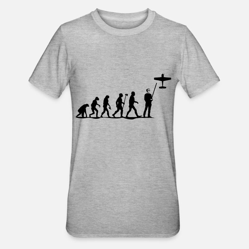 evolution modellfliegen - Unisex Polycotton T-Shirt - Grau meliert