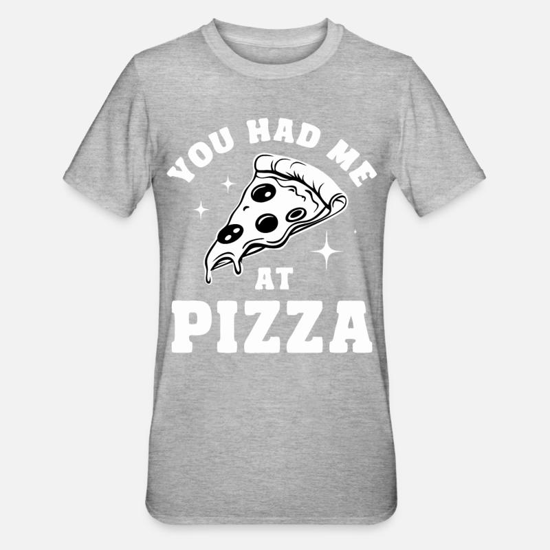 Pizza Italie Restauration rapide - T-shirt polycoton Unisexe - gris chiné