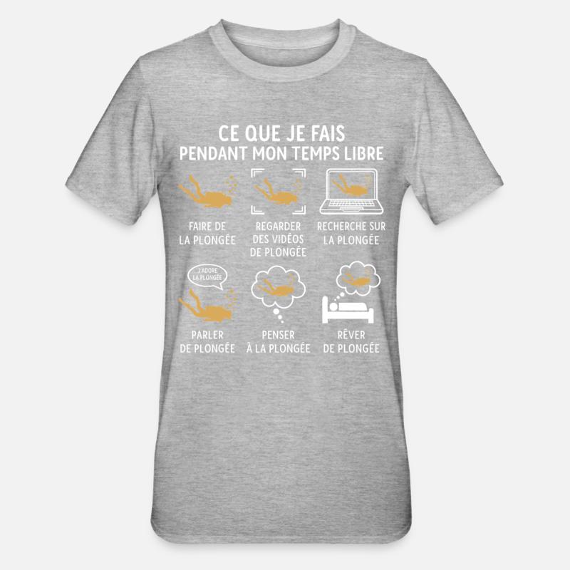 faire de la plongée - T-shirt polycoton Unisexe - gris chiné