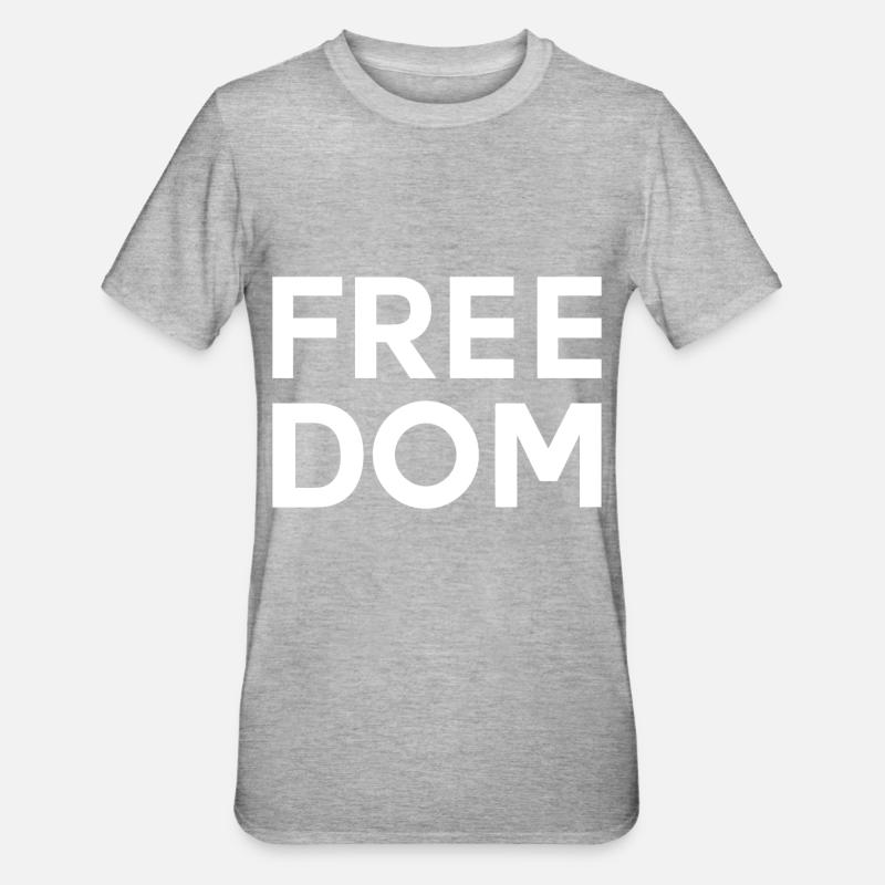 LIBERTÉ Déclaration libre Liberté - T-shirt polycoton Unisexe - gris chiné