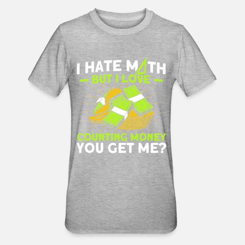 Math Mathématiques Sciences Math Cadeau - T-shirt polycoton Unisexe - gris chiné