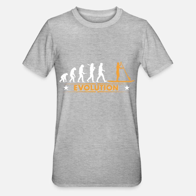 SUP - Stand up paddle - Evolution - Unisex Polycotton T-Shirt - heather grey