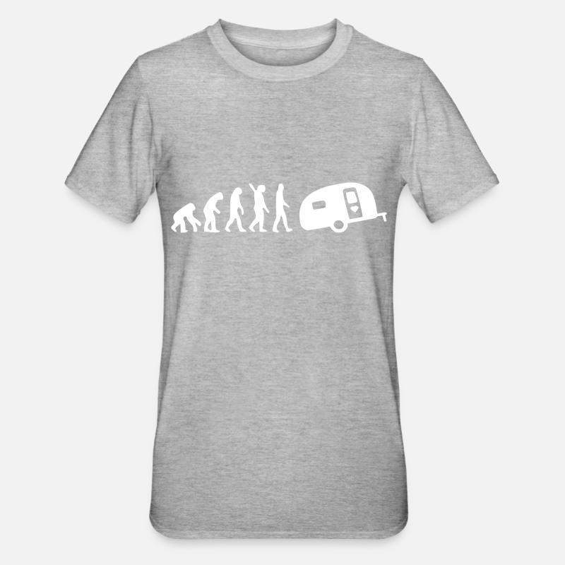 Evolution du camping - T-shirt polycoton Unisexe - gris chiné