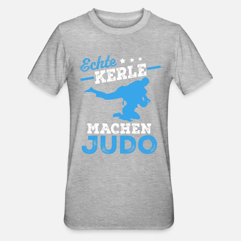 Echte Kerle machen Judo - Unisex Polycotton T-Shirt - Grau meliert