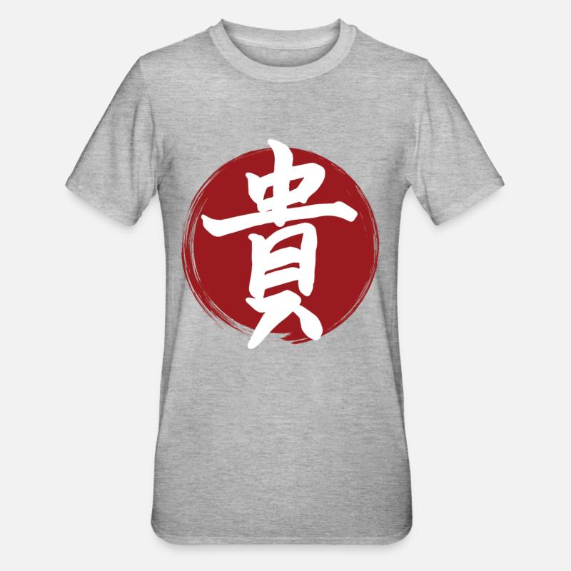 Honor Kanji - Unisex Polycotton T-Shirt - heather grey