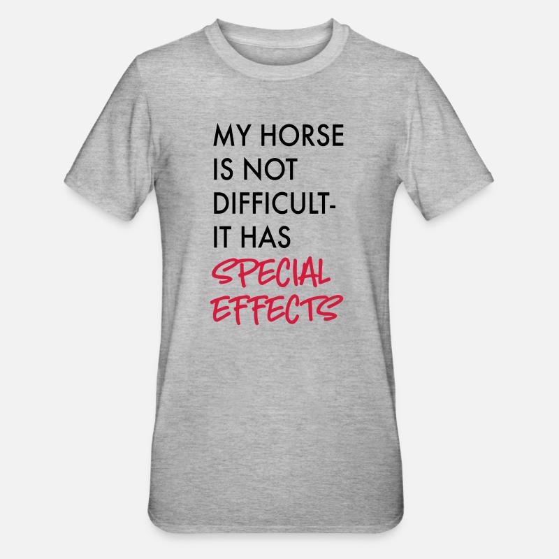 Cheval - T-shirt polycoton Unisexe - gris chiné
