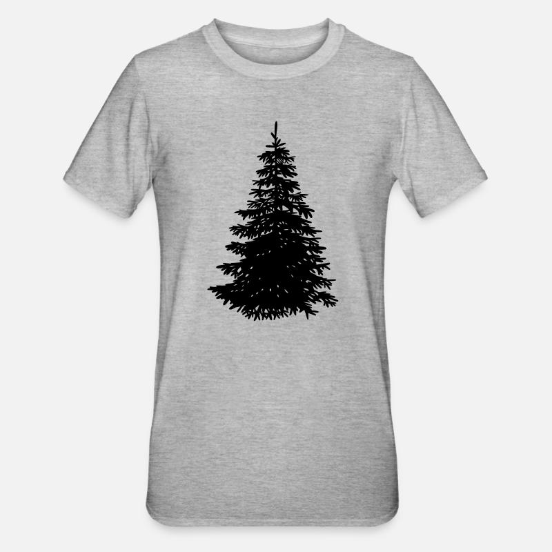 arbre de Noël - T-shirt polycoton Unisexe - gris chiné