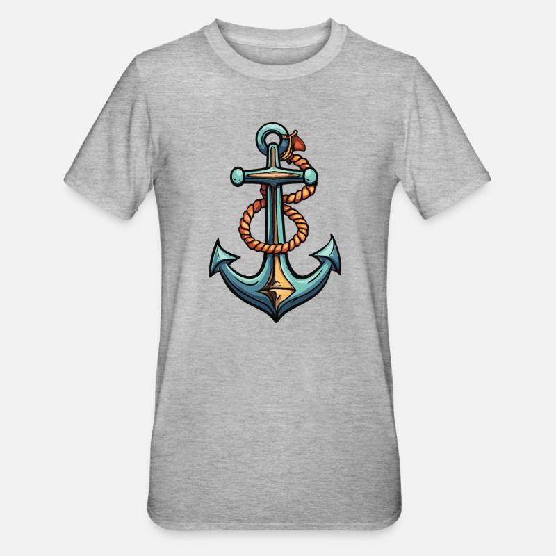 Conception de l’ancre - T-shirt polycoton Unisexe - gris chiné