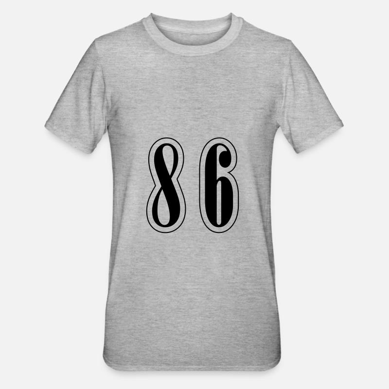 86 Symbole numérique - T-shirt polycoton Unisexe - gris chiné
