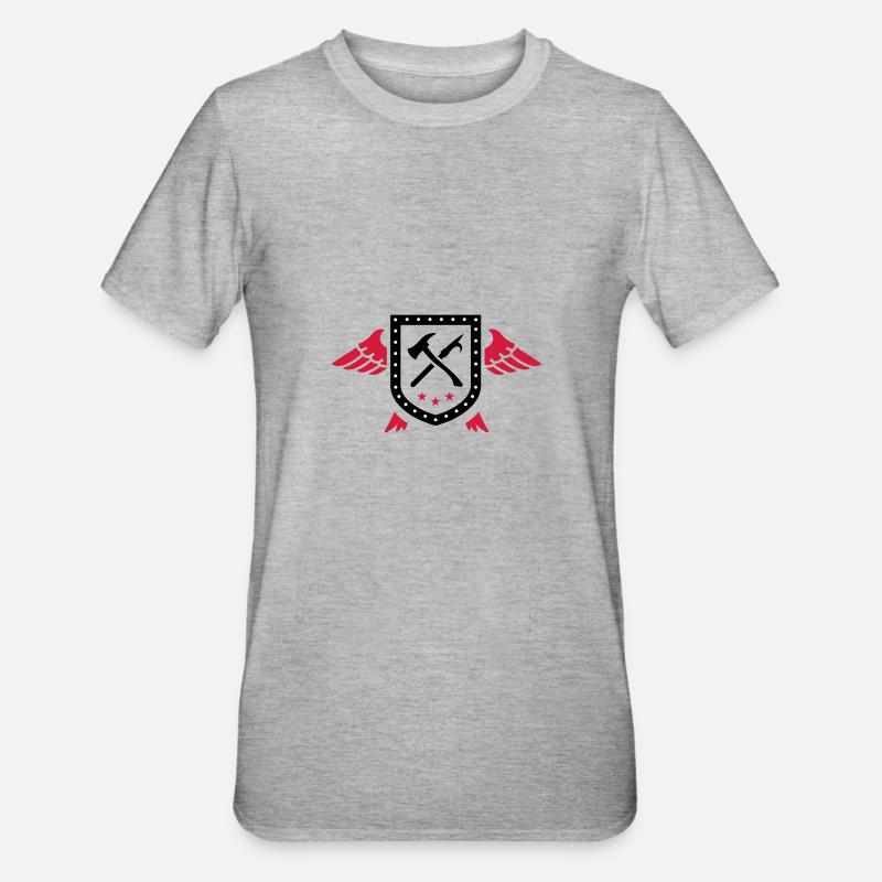Feuerwehrmann - Hilfe - Unisex Polycotton T-Shirt - Grau meliert