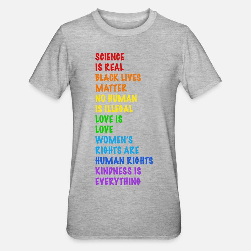 Human Rights! No one is illegal - Unisex Polycotton T-Shirt - heather grey