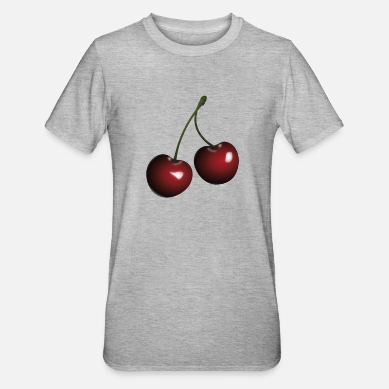cerises - T-shirt polycoton Unisexe - gris chiné