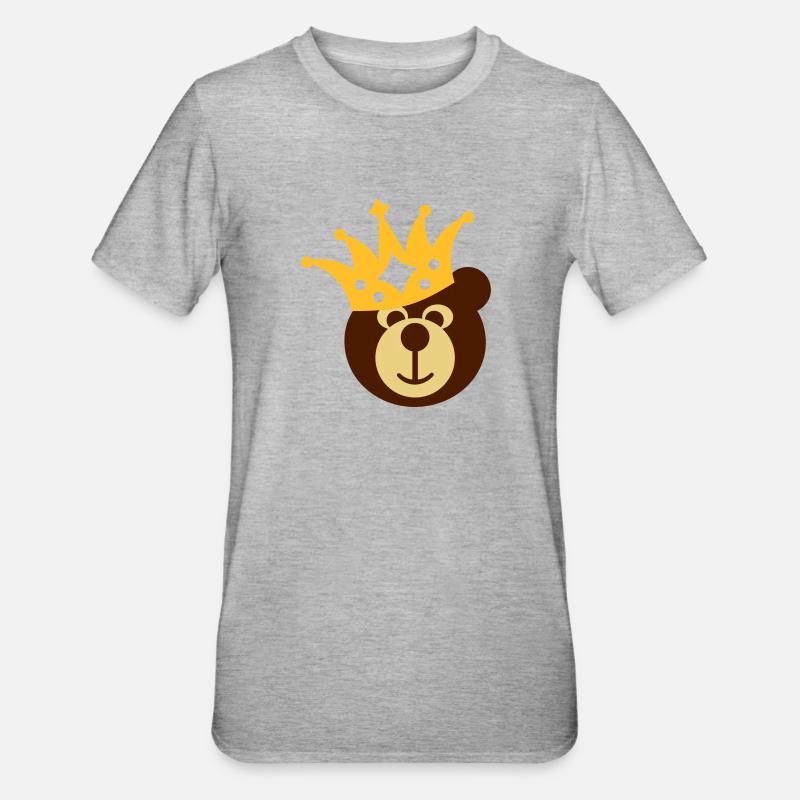BÄR mit KRONE - Unisex Polycotton T-Shirt - Grau meliert