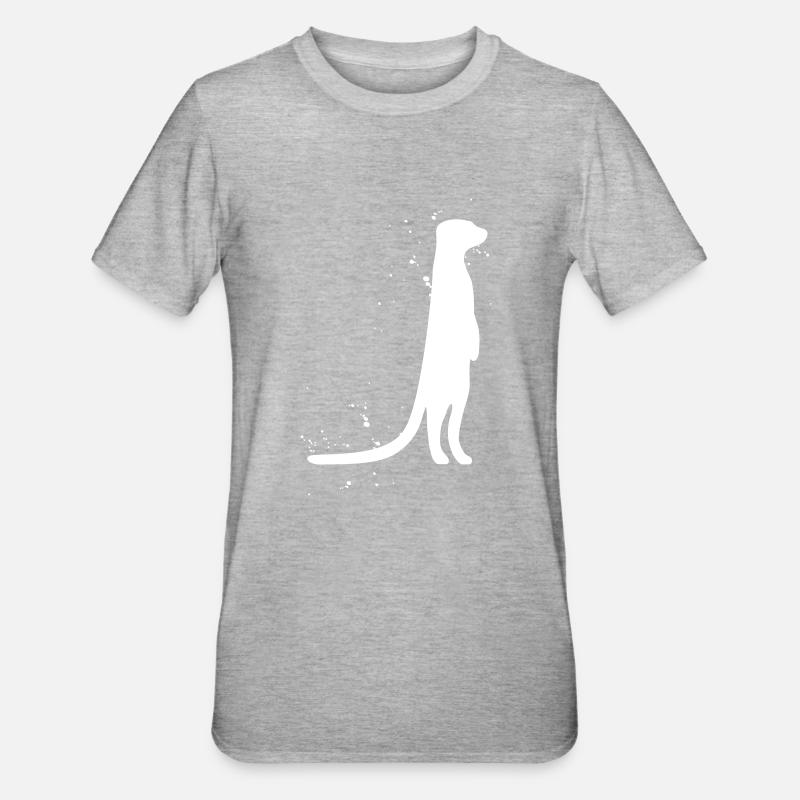 Erdmännchen - Unisex Polycotton T-Shirt - Grau meliert