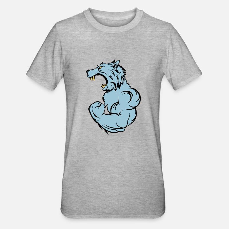 wolf_beast_2 - Unisex Polycotton T-Shirt - heather grey