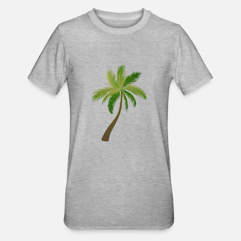 palmier arbre palmiers - T-shirt polycoton Unisexe - gris chiné