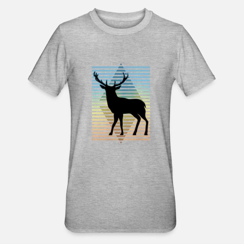 Cerf - T-shirt polycoton Unisexe - gris chiné