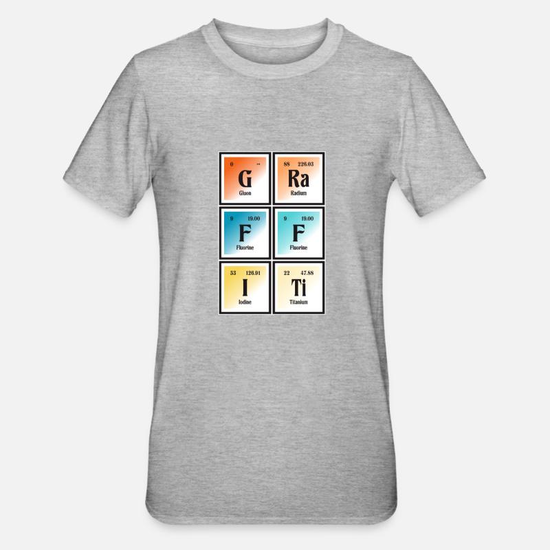 Graffiti-| Periodensystem der Elemente - Unisex Polycotton T-Shirt - Grau meliert