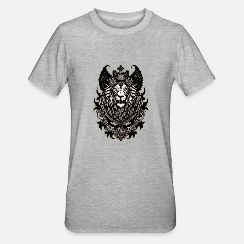 Silberner Löwe - Unisex Polycotton T-Shirt - Grau meliert