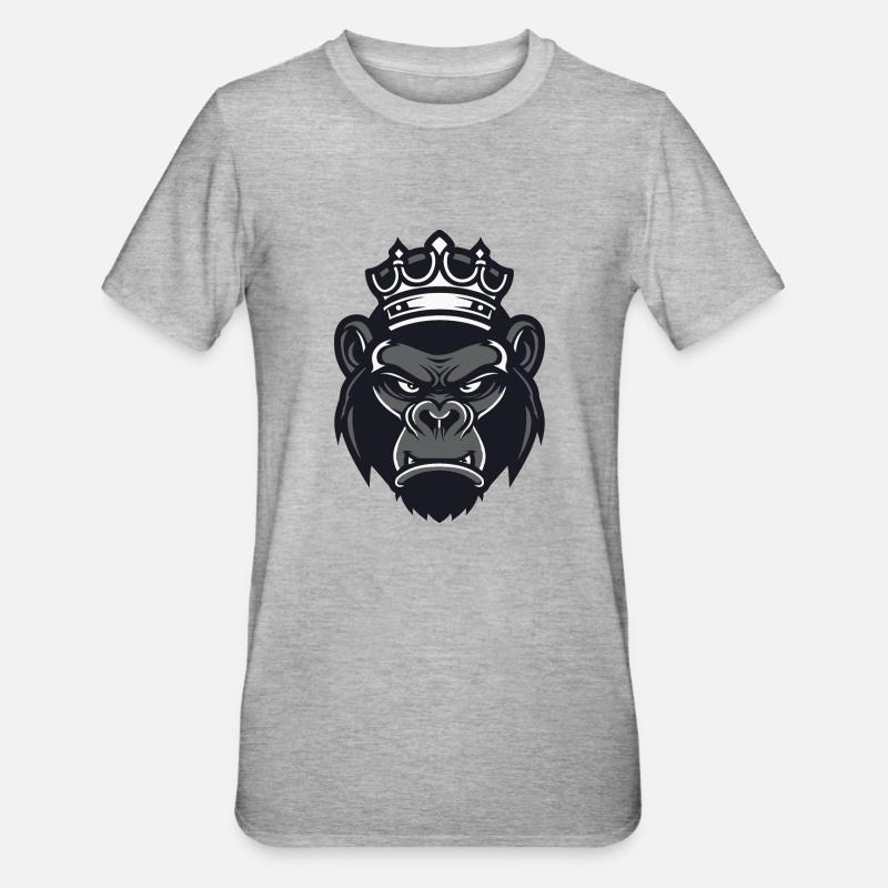 Gorilla Crown - Unisex Polycotton T-Shirt - heather grey