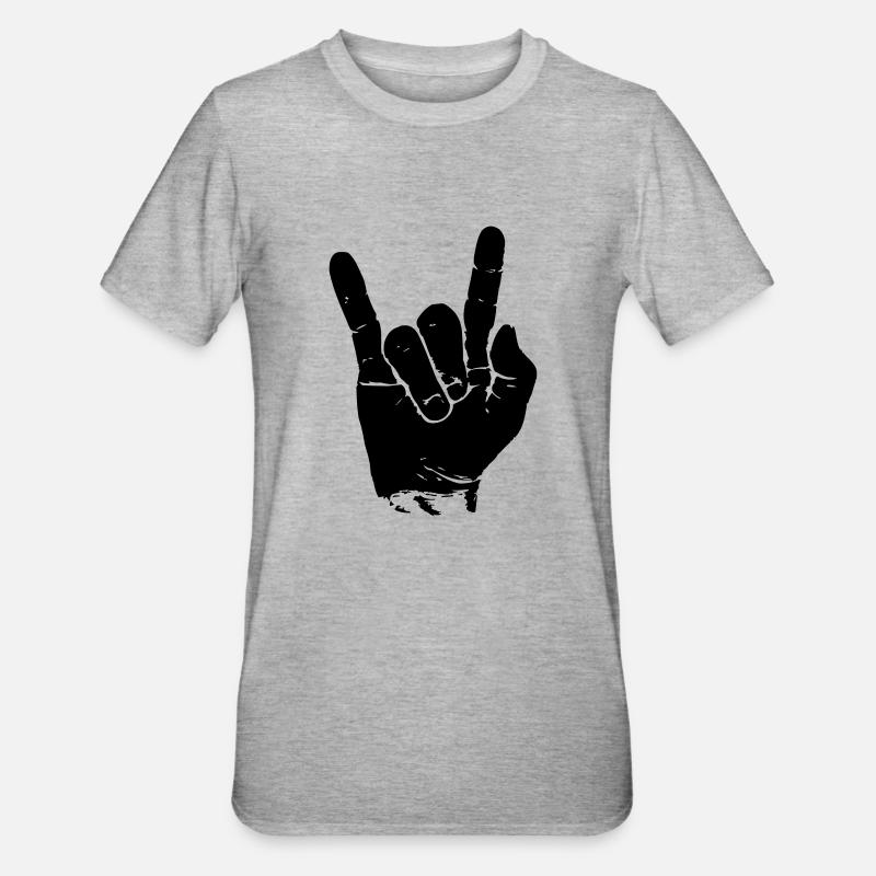 MAIN DE ROCHE \M/ - T-shirt polycoton Unisexe - gris chiné