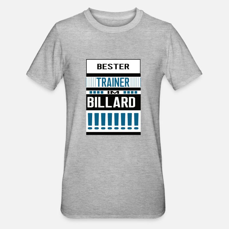 Billard Trainer Bester Billardtrainer Team - Unisex Polycotton T-Shirt - Grau meliert