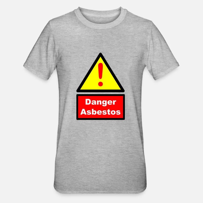 Asbest! Geschenkidee Geschenk - Unisex Polycotton T-Shirt - Grau meliert