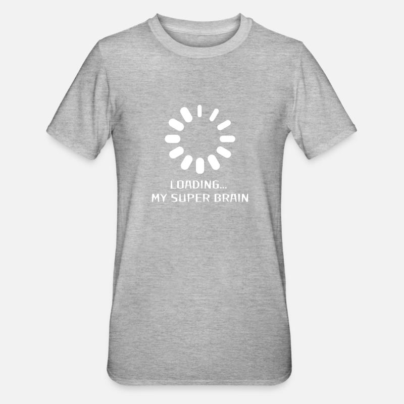 Loading my super brain - Unisex Polycotton T-Shirt - heather grey