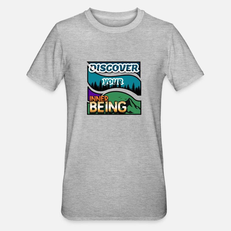 DISCOVER-YOUR-INNER-BEING - T-shirt polycoton Unisexe - gris chiné