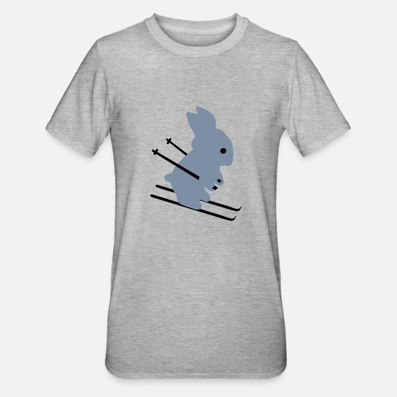 Ski lièvre - T-shirt polycoton Unisexe - gris chiné