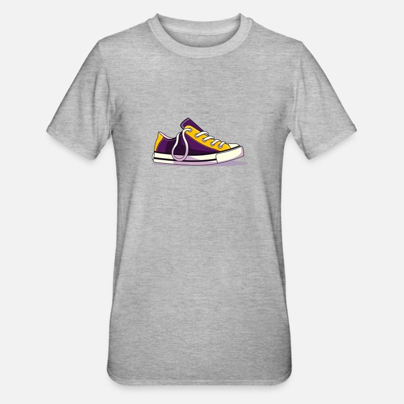 Nonbinary Shoe print - Unisex Polycotton T-Shirt - heather grey