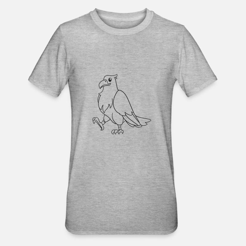 Adler, Raubvogel, Geschenk, Geschenkidee - Unisex Polycotton T-Shirt - Grau meliert