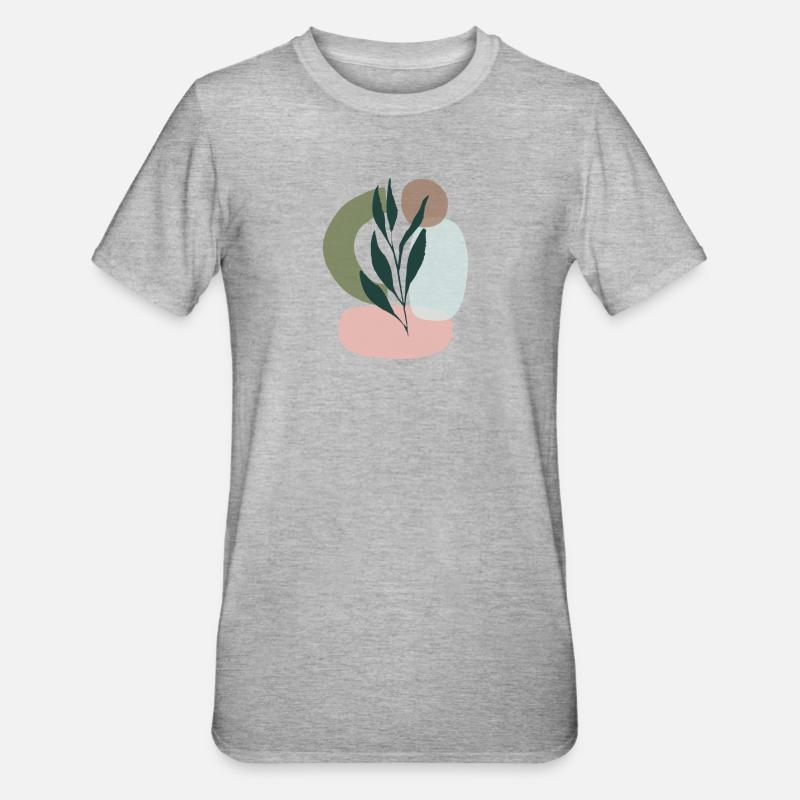 Minimalistic Boho Style - Unisex Polycotton T-Shirt - Grau meliert
