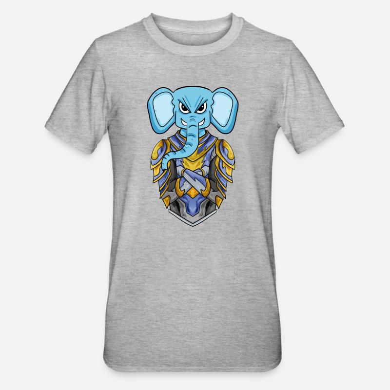 Chevalier éléphant cool - T-shirt polycoton Unisexe - gris chiné