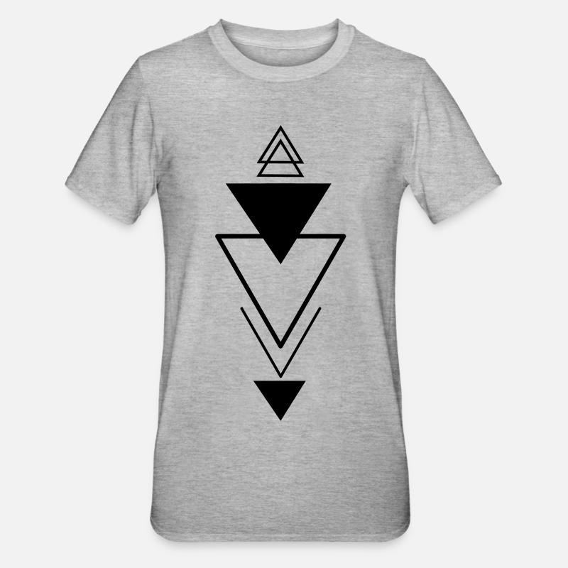 Triangular symbol (black) - Unisex Polycotton T-Shirt - heather grey