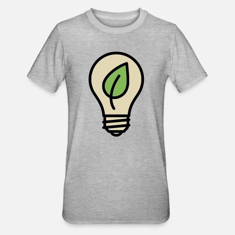 Idée de l’éco de feuilles d’ampoule - T-shirt polycoton Unisexe - gris chiné