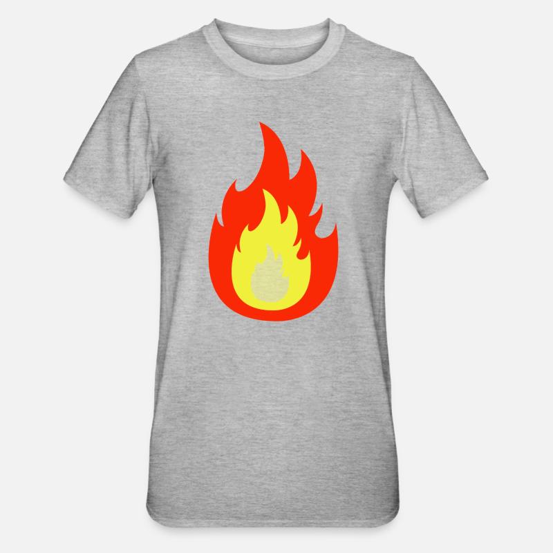 Fire flame - Unisex Polycotton T-Shirt - heather grey