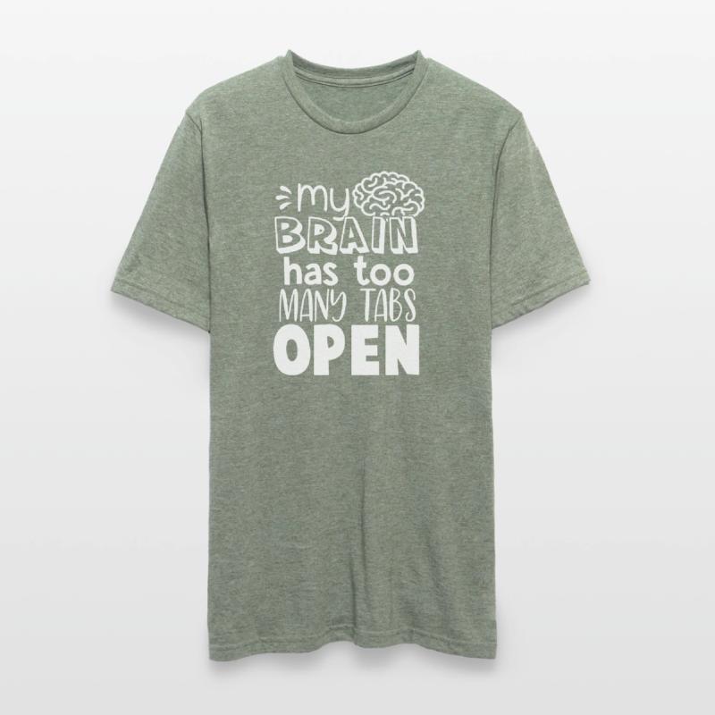 Brain Too Many Tabs Open Gift for Coder Unisex Polycotton T-Shirt