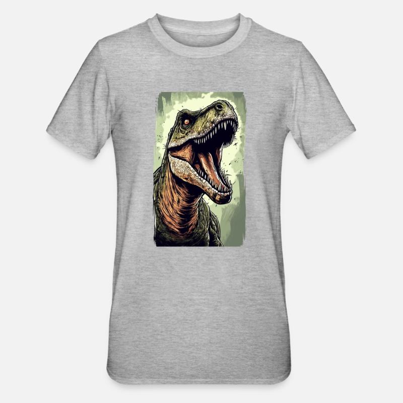 T-Rex - T-shirt polycoton Unisexe - gris chiné